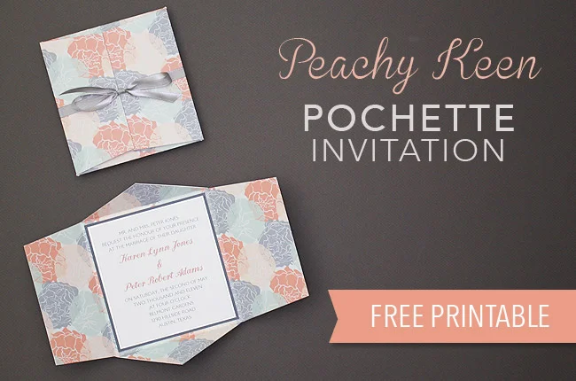 Free Wedding Invitation Printable Peachy Keen Pouchette Invitation
